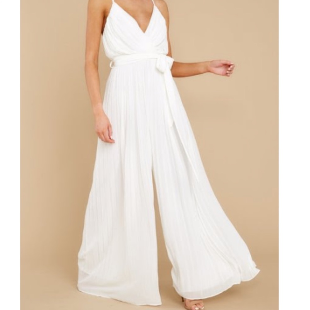 Flowing White Jumpsuit